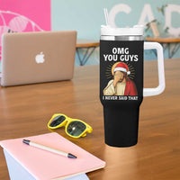 Funny Santa Christmas Tumbler With Handle OMG You Guys I Never Said That - Wonder Print Shop