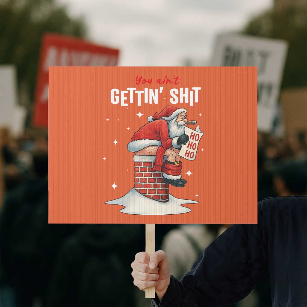 Funny Santa Christmas Protest Sign You Are Not Getting Shit - Wonder Print Shop