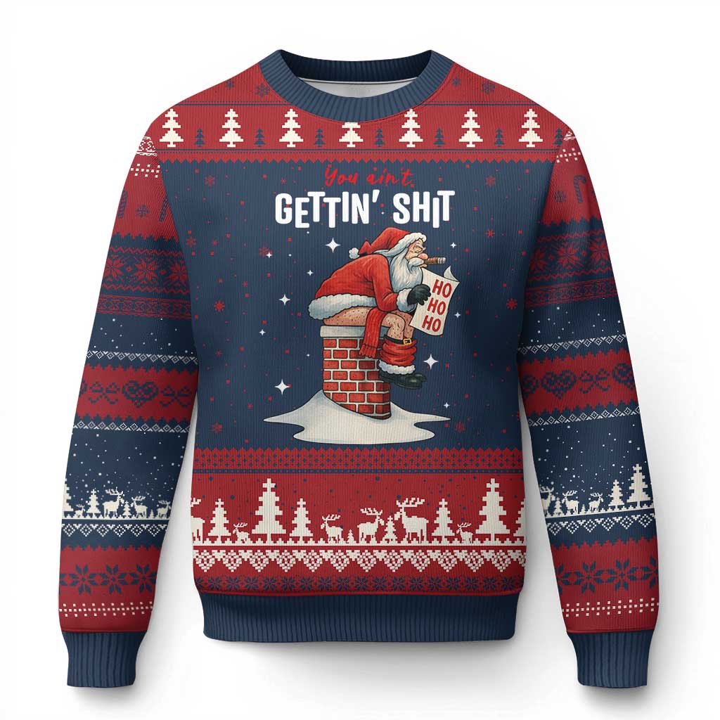 Funny Santa Xmas Ugly Christmas Sweater You Are Not Getting Shit - Wonder Print Shop