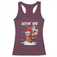 Funny Santa Christmas Racerback Tank Top You Are Not Getting Shit - Wonder Print Shop