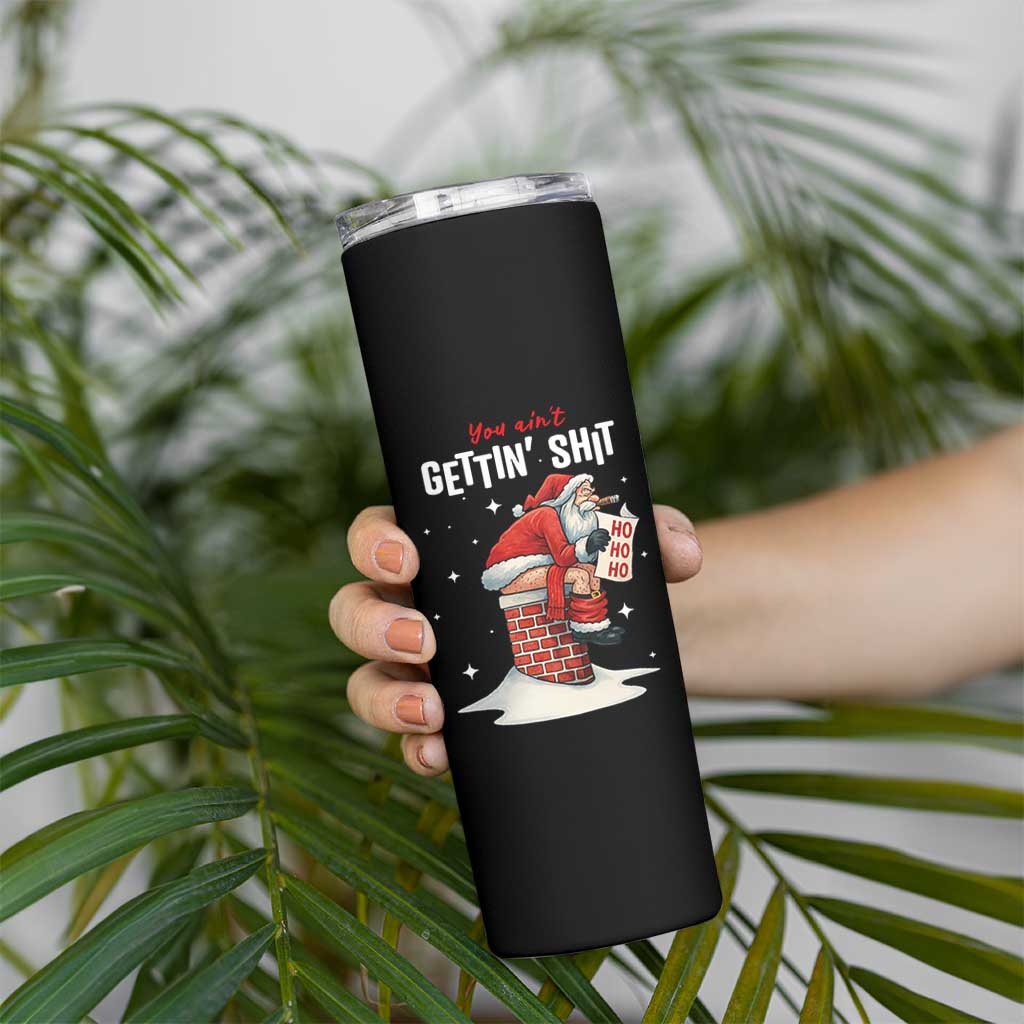 Funny Santa Christmas Skinny Tumbler You Are Not Getting Shit - Wonder Print Shop