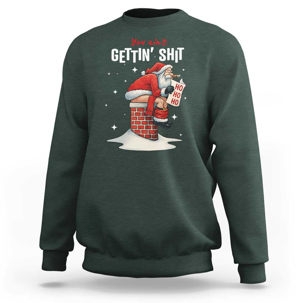 Funny Santa Christmas Sweatshirt You Are Not Getting Shit - Wonder Print Shop