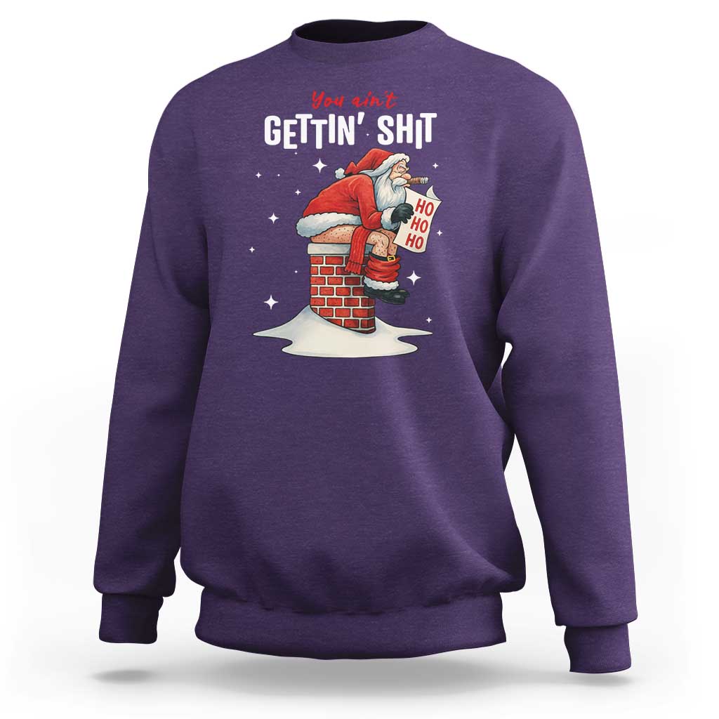 Funny Santa Christmas Sweatshirt You Are Not Getting Shit - Wonder Print Shop