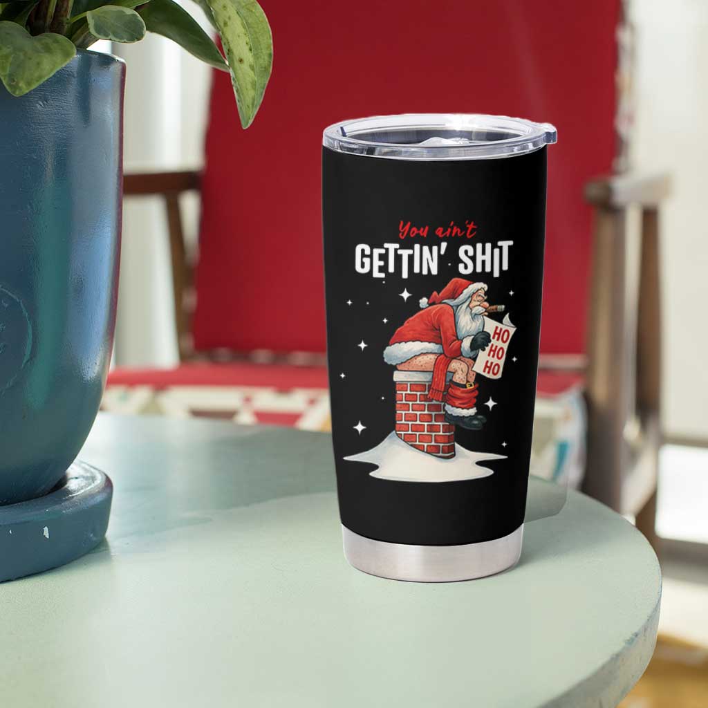 Funny Santa Christmas Tumbler Cup You Are Not Getting Shit - Wonder Print Shop