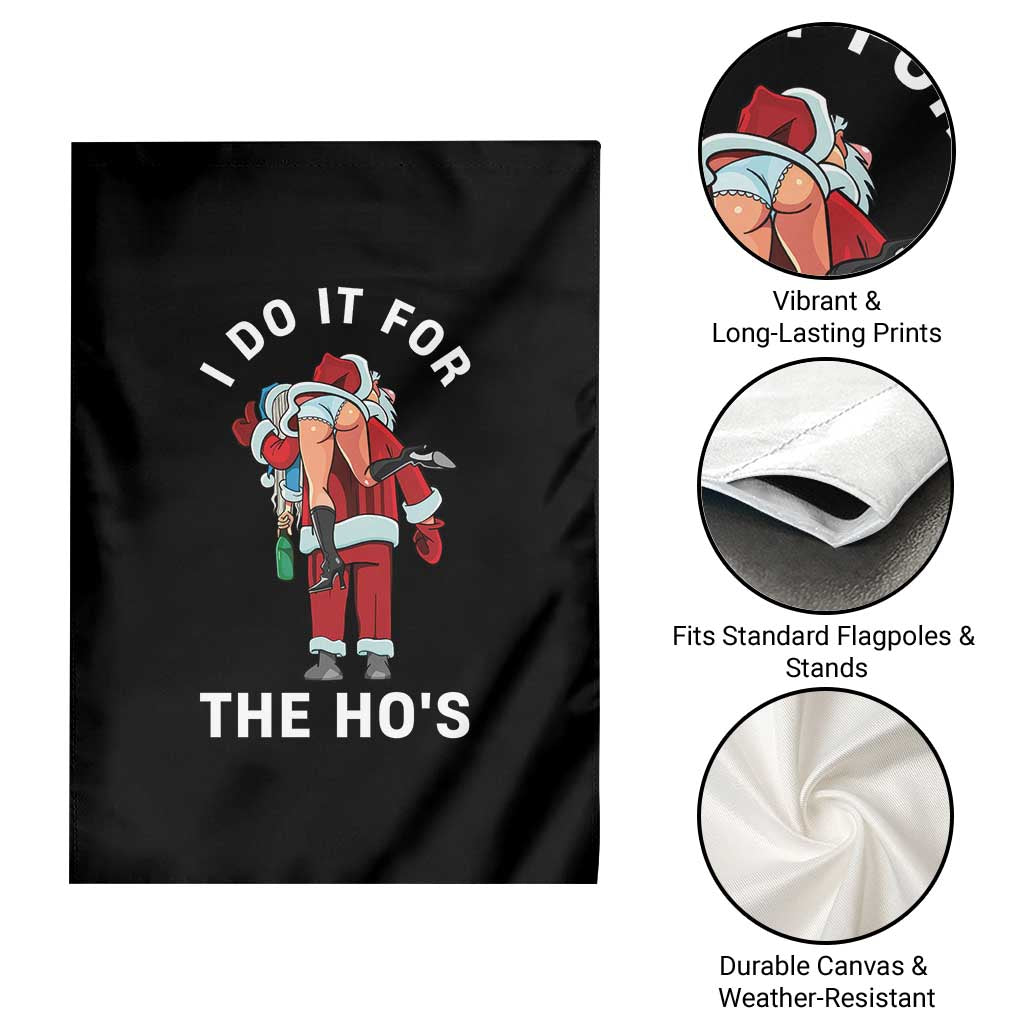 Funny Santa Christmas Garden Flag I Do It For The Ho Ho Ho - Wonder Print Shop