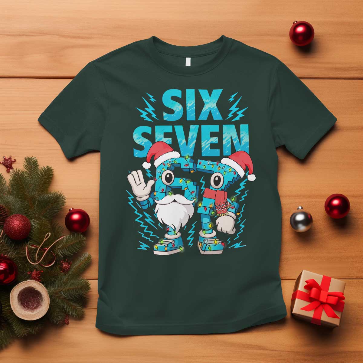 67 Six Seven Christmas T Shirt Funny Italian Brainrot Meme - Wonder Print Shop
