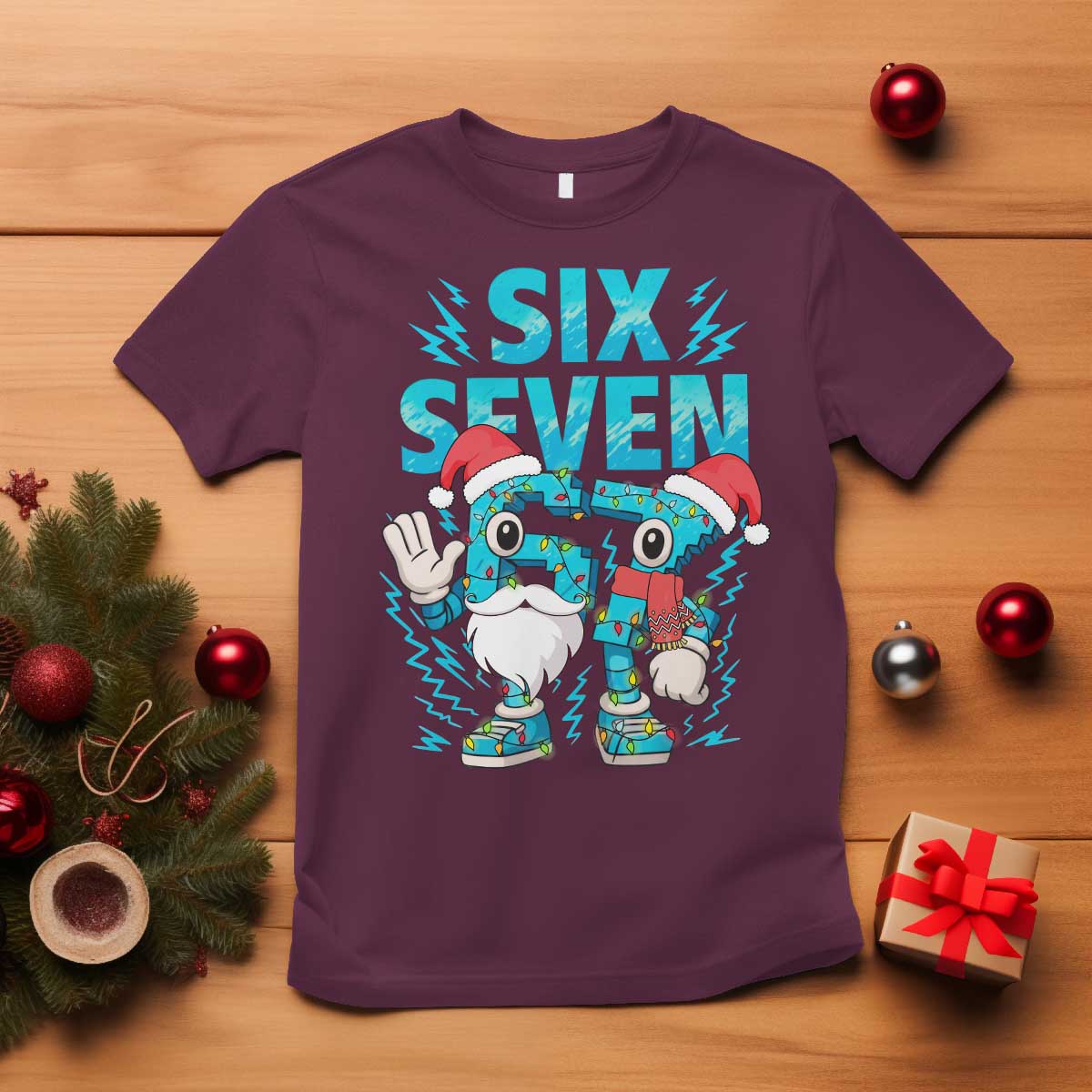 67 Six Seven Christmas T Shirt Funny Italian Brainrot Meme - Wonder Print Shop