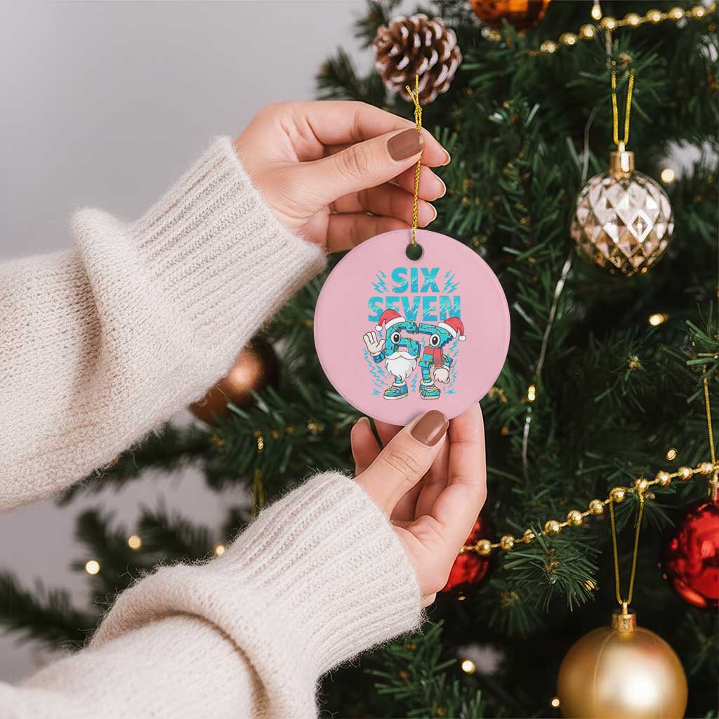 67 Six Seven Christmas Ceramic Ornament Funny Italian Brainrot Meme - Wonder Print Shop