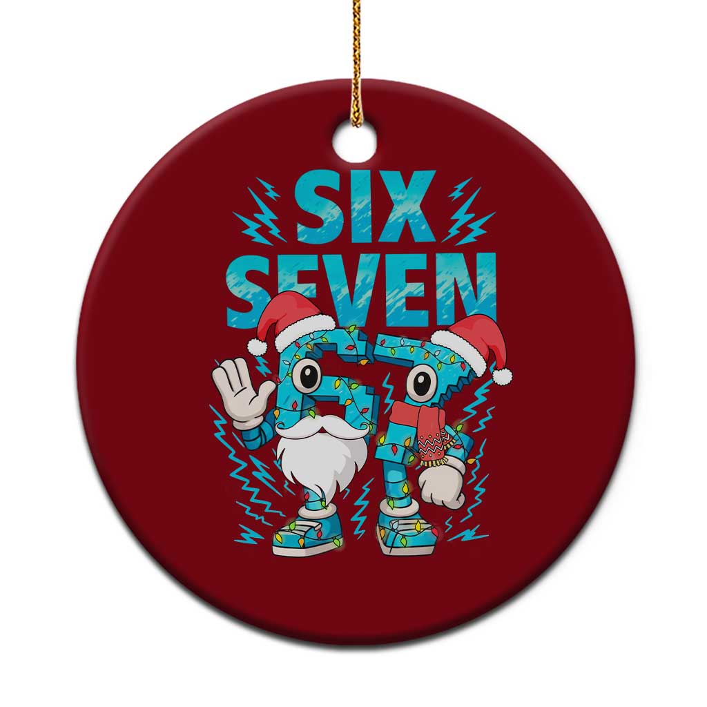 67 Six Seven Christmas Ceramic Ornament Funny Italian Brainrot Meme - Wonder Print Shop