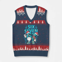 67 Six Seven Xmas V-Neck Knit Sweater Vest Funny Italian Brainrot Meme - Wonder Print Shop