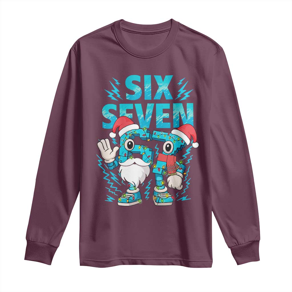 67 Six Seven Christmas Long Sleeve Shirt Funny Italian Brainrot Meme - Wonder Print Shop
