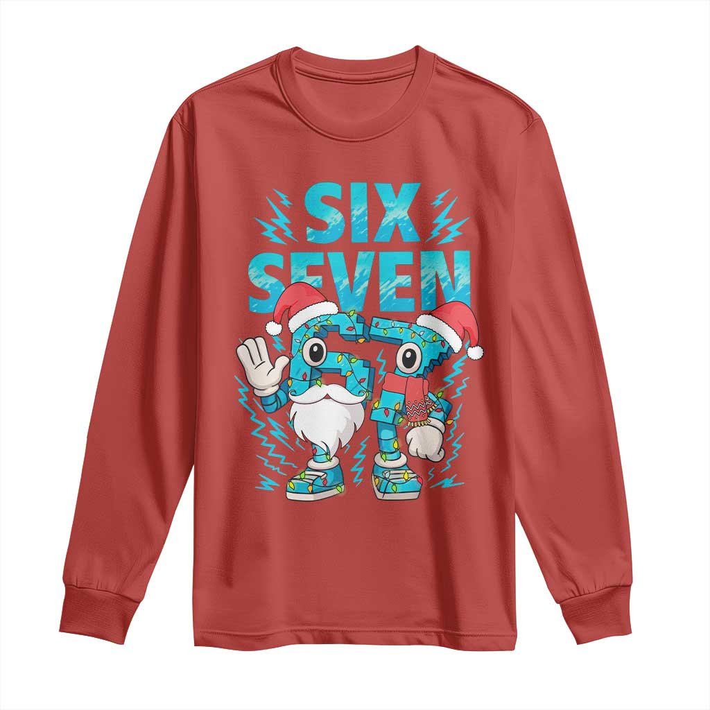 67 Six Seven Christmas Long Sleeve Shirt Funny Italian Brainrot Meme - Wonder Print Shop