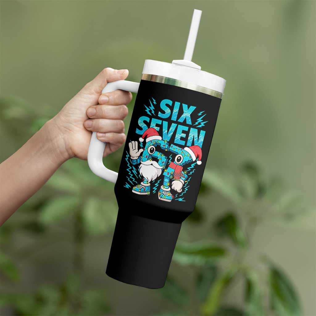 67 Six Seven Christmas Tumbler With Handle Funny Italian Brainrot Meme - Wonder Print Shop