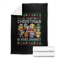 Italian Brainrot Christmas Meme Throw Blanket All I Want For Xmas Is More Brainot - Wonder Print Shop