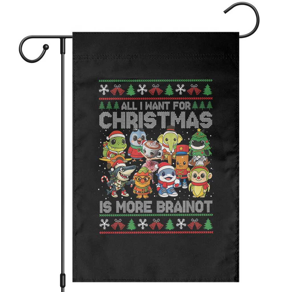 Italian Brainrot Christmas Meme Garden Flag All I Want For Xmas Is More Brainot - Wonder Print Shop