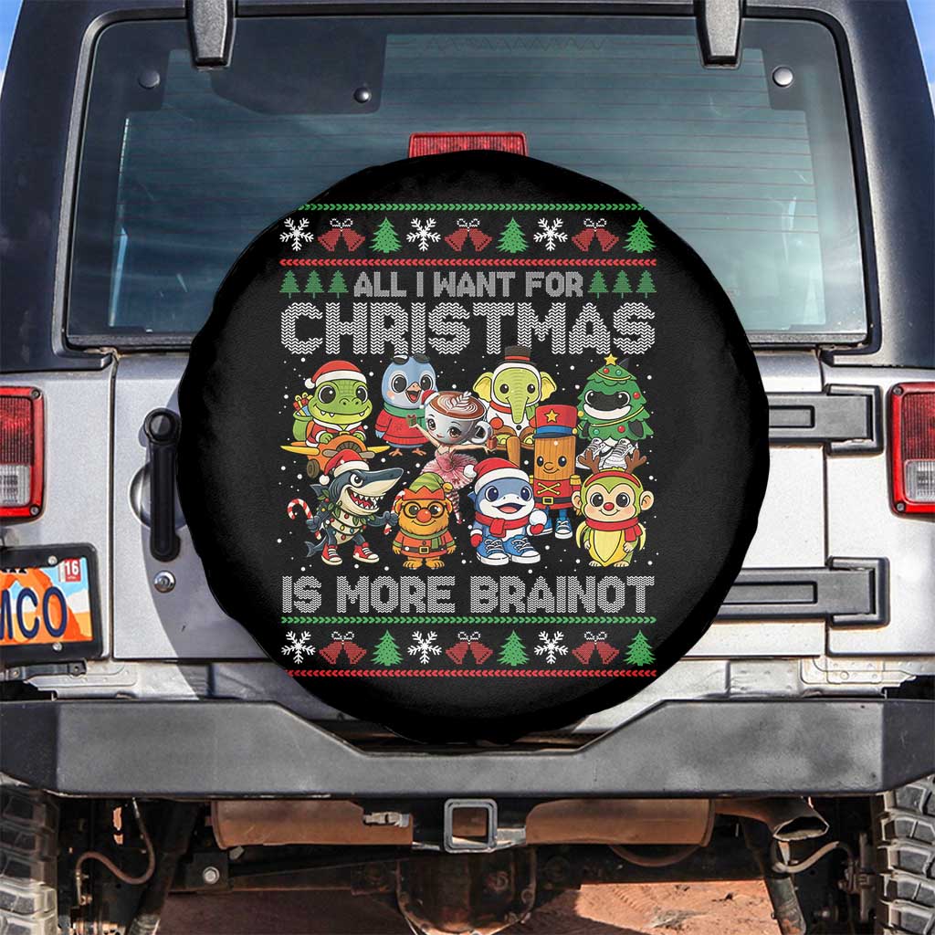 Italian Brainrot Christmas Meme Spare Tire Cover All I Want For Xmas Is More Brainot - Wonder Print Shop