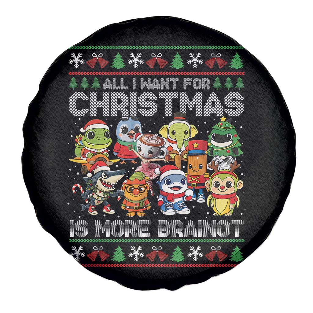 Italian Brainrot Christmas Meme Spare Tire Cover All I Want For Xmas Is More Brainot - Wonder Print Shop
