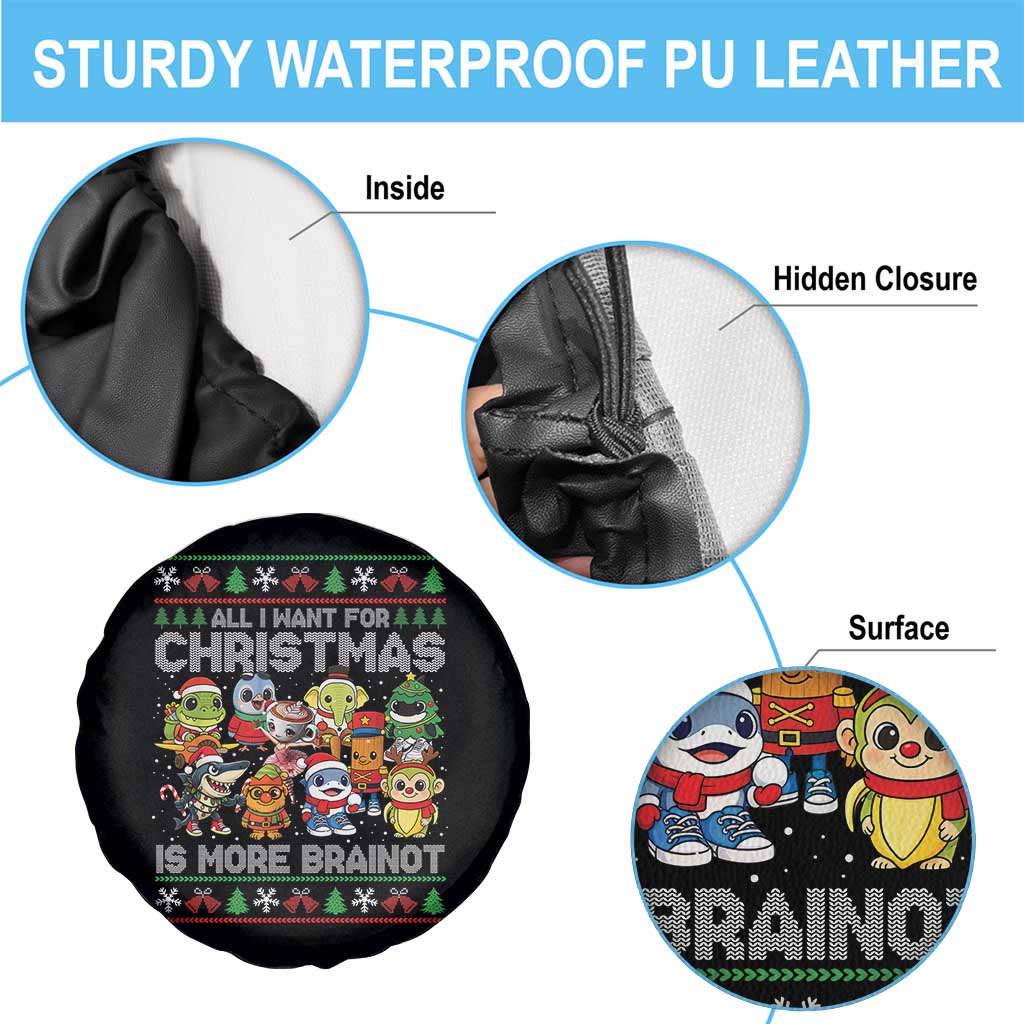 Italian Brainrot Christmas Meme Spare Tire Cover All I Want For Xmas Is More Brainot - Wonder Print Shop