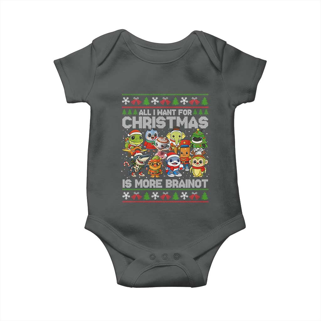 Italian Brainrot Christmas Meme Baby Onesie All I Want For Xmas Is More Brainot - Wonder Print Shop