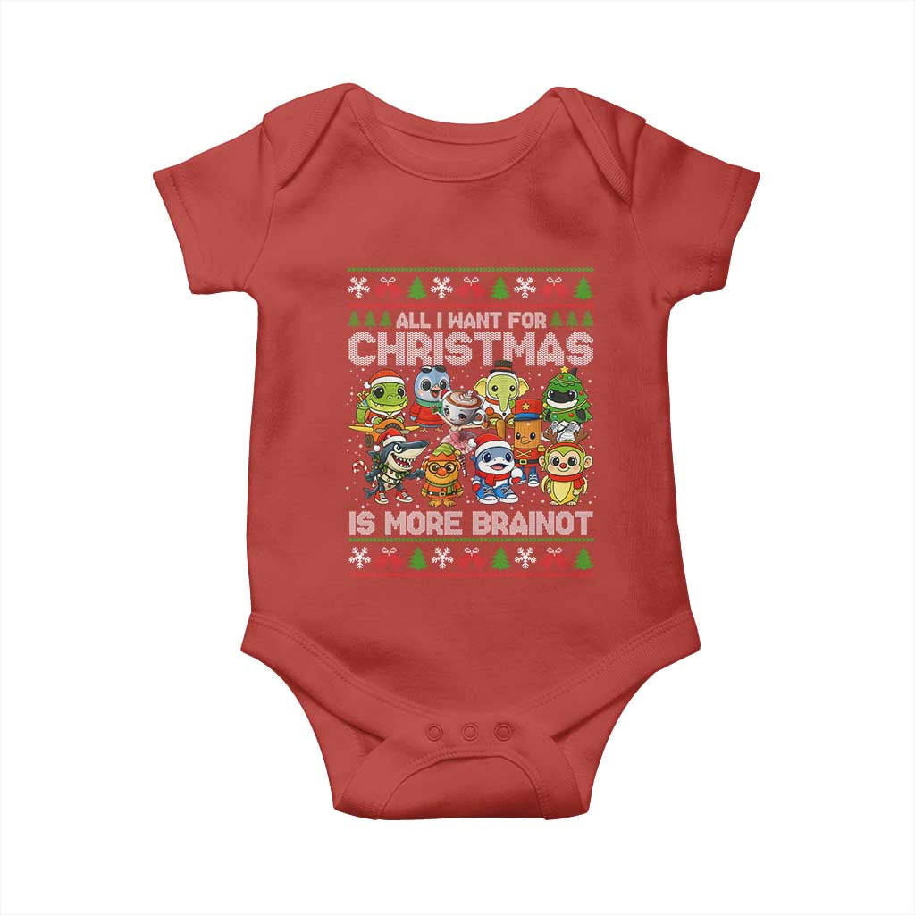 Italian Brainrot Christmas Meme Baby Onesie All I Want For Xmas Is More Brainot - Wonder Print Shop