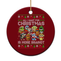 Italian Brainrot Christmas Meme Ceramic Ornament All I Want For Xmas Is More Brainot - Wonder Print Shop