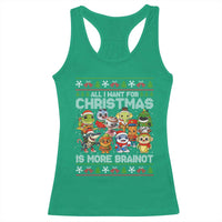 Italian Brainrot Christmas Meme Racerback Tank Top All I Want For Xmas Is More Brainot - Wonder Print Shop