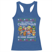 Italian Brainrot Christmas Meme Racerback Tank Top All I Want For Xmas Is More Brainot - Wonder Print Shop