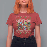 Italian Brainrot Christmas Meme T Shirt For Women All I Want For Xmas Is More Brainot - Wonder Print Shop