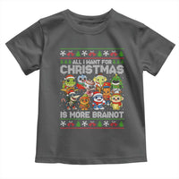 Italian Brainrot Christmas Meme Toddler T Shirt All I Want For Xmas Is More Brainot - Wonder Print Shop