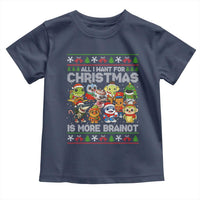 Italian Brainrot Christmas Meme Toddler T Shirt All I Want For Xmas Is More Brainot - Wonder Print Shop