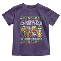 Italian Brainrot Christmas Meme Toddler T Shirt All I Want For Xmas Is More Brainot - Wonder Print Shop