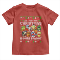 Italian Brainrot Christmas Meme Toddler T Shirt All I Want For Xmas Is More Brainot - Wonder Print Shop