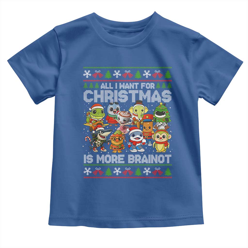 Italian Brainrot Christmas Meme Toddler T Shirt All I Want For Xmas Is More Brainot - Wonder Print Shop