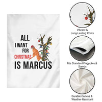 Marcus The Worm Robert Meme Garden Flag All I Want For Christmas Is Marcus - Wonder Print Shop