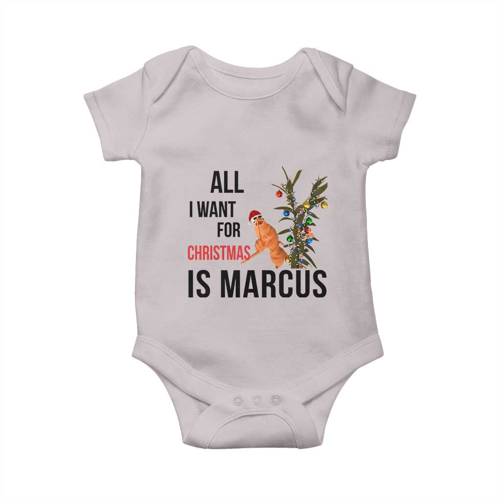 Marcus The Worm Robert Meme Baby Onesie All I Want For Christmas Is Marcus - Wonder Print Shop