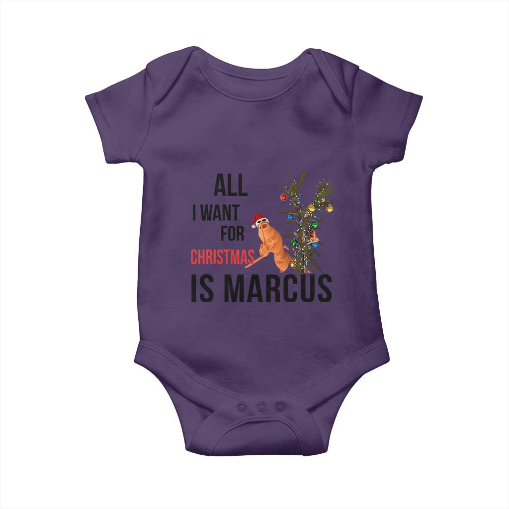 Marcus The Worm Robert Meme Baby Onesie All I Want For Christmas Is Marcus - Wonder Print Shop