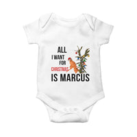 Marcus The Worm Robert Meme Baby Onesie All I Want For Christmas Is Marcus - Wonder Print Shop