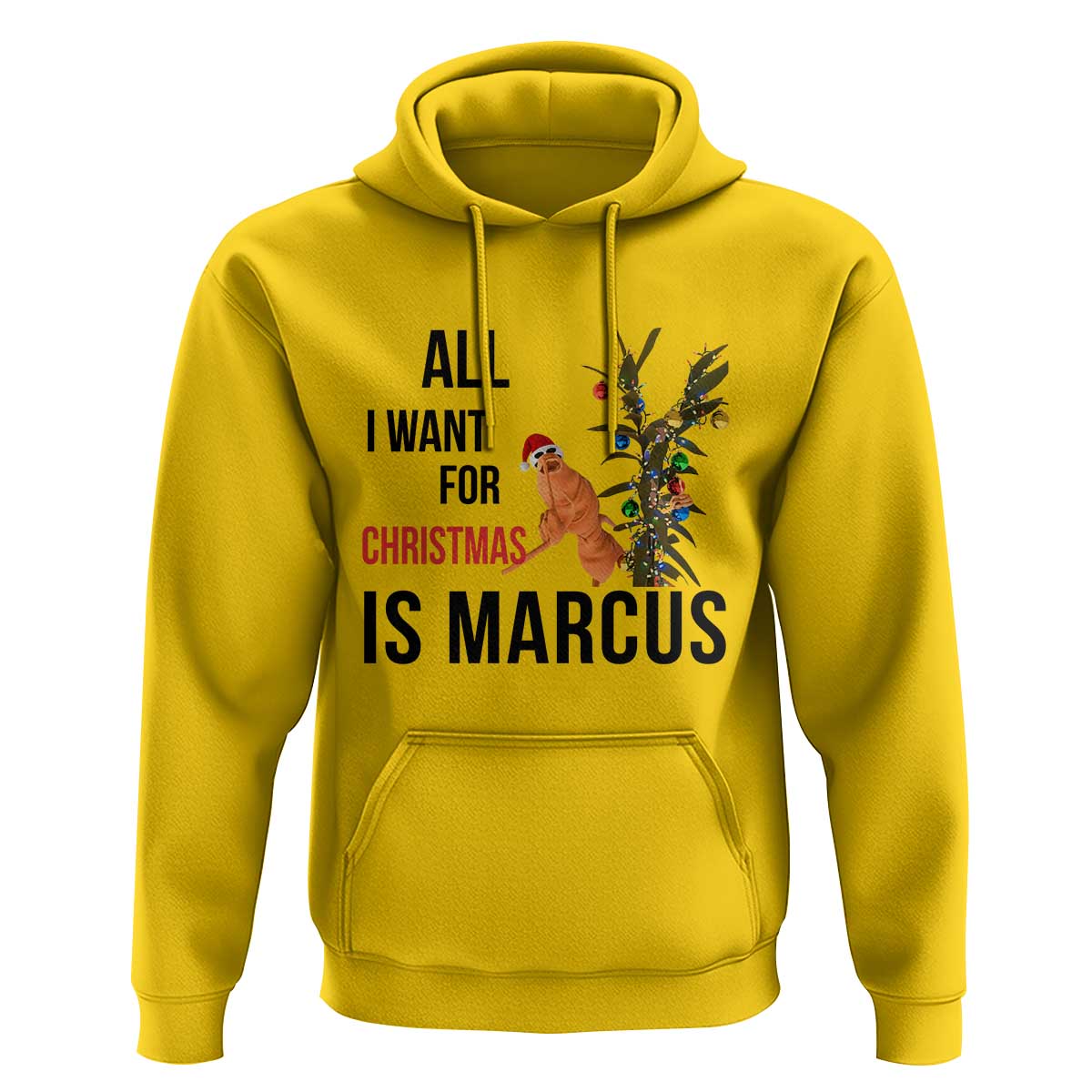 Marcus The Worm Robert Meme Hoodie All I Want For Christmas Is Marcus - Wonder Print Shop