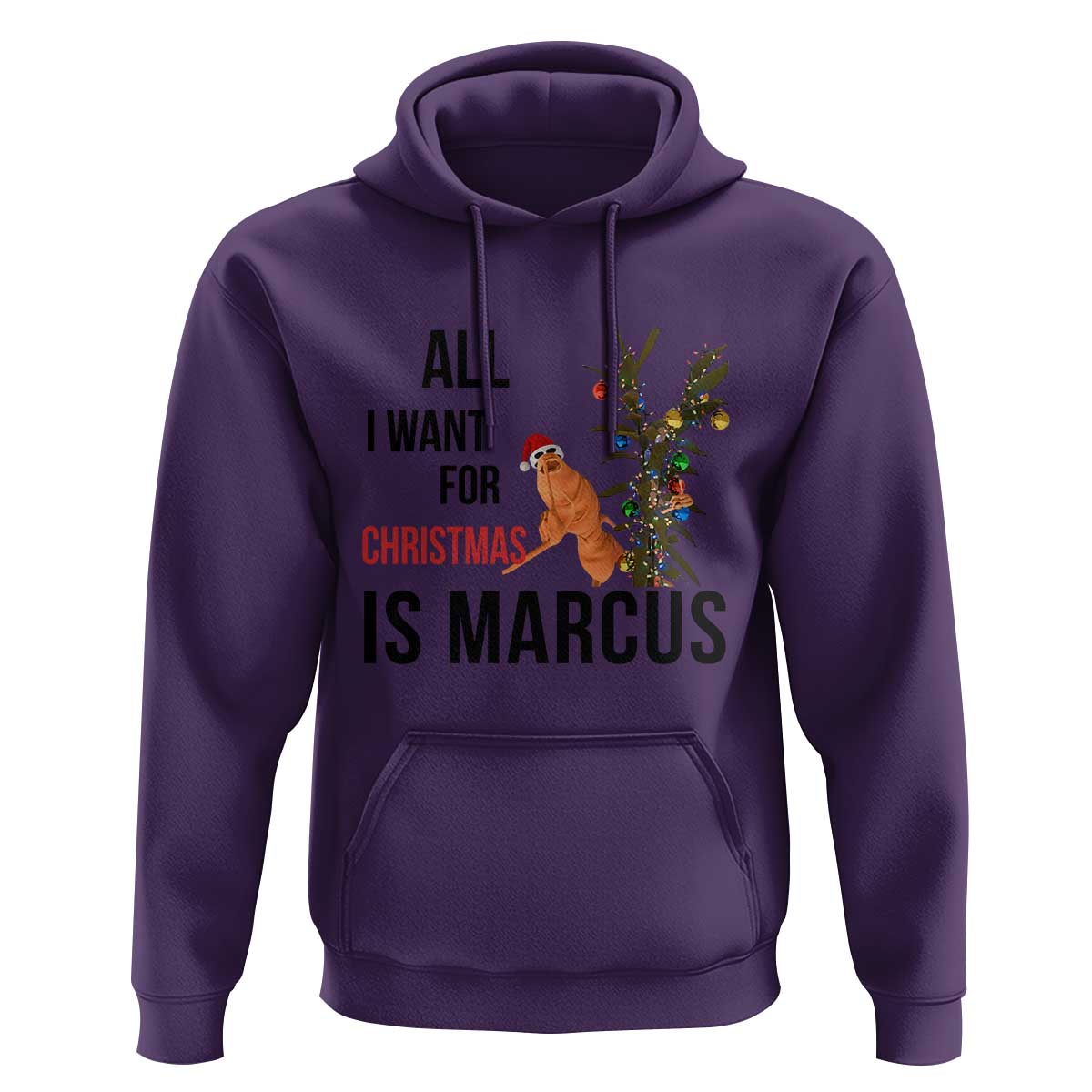 Marcus The Worm Robert Meme Hoodie All I Want For Christmas Is Marcus - Wonder Print Shop
