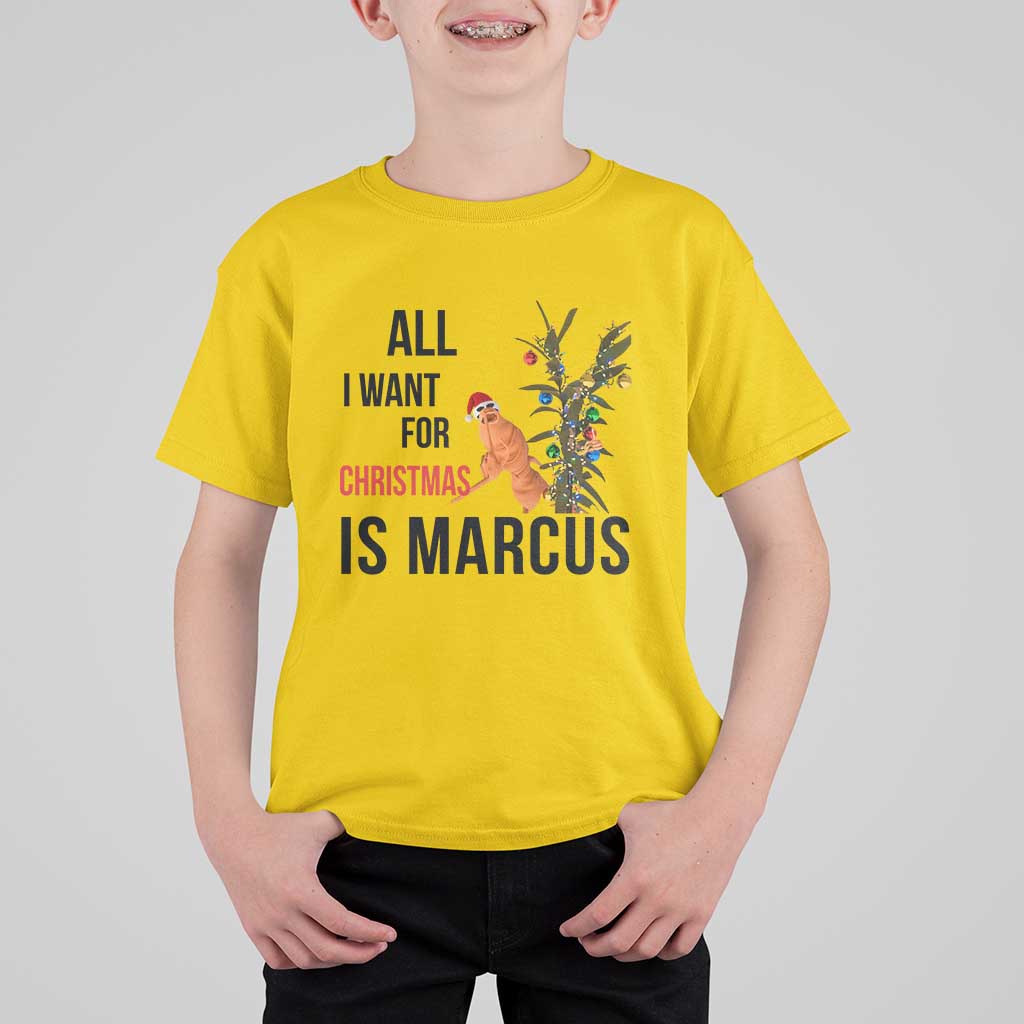 Marcus The Worm Robert Meme T Shirt For Kid All I Want For Christmas Is Marcus - Wonder Print Shop