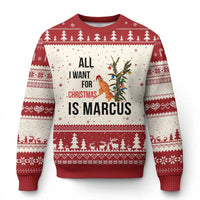 Marcus The Worm Robert Meme Ugly Christmas Sweater All I Want For Xmas Is Marcus - Wonder Print Shop