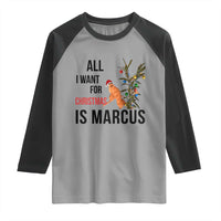 Marcus The Worm Robert Meme Raglan Shirt All I Want For Christmas Is Marcus - Wonder Print Shop