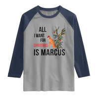 Marcus The Worm Robert Meme Raglan Shirt All I Want For Christmas Is Marcus - Wonder Print Shop