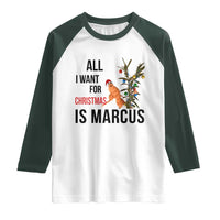 Marcus The Worm Robert Meme Raglan Shirt All I Want For Christmas Is Marcus - Wonder Print Shop