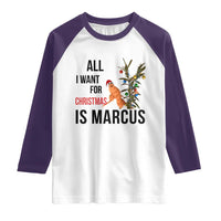 Marcus The Worm Robert Meme Raglan Shirt All I Want For Christmas Is Marcus - Wonder Print Shop