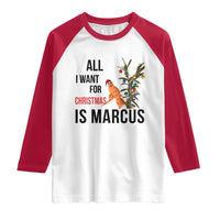 Marcus The Worm Robert Meme Raglan Shirt All I Want For Christmas Is Marcus - Wonder Print Shop