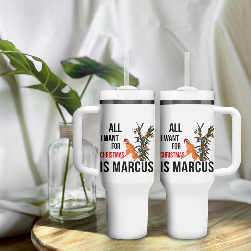 Marcus The Worm Robert Meme Tumbler With Handle All I Want For Christmas Is Marcus - Wonder Print Shop