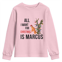 Marcus The Worm Robert Meme Youth Sweatshirt All I Want For Christmas Is Marcus - Wonder Print Shop