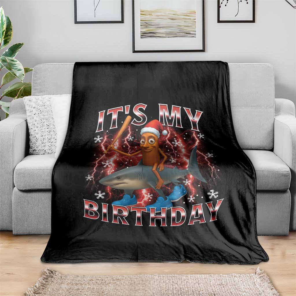 Italian Brainrot Christmas Meme Throw Blanket It Is My Birthday - Wonder Print Shop