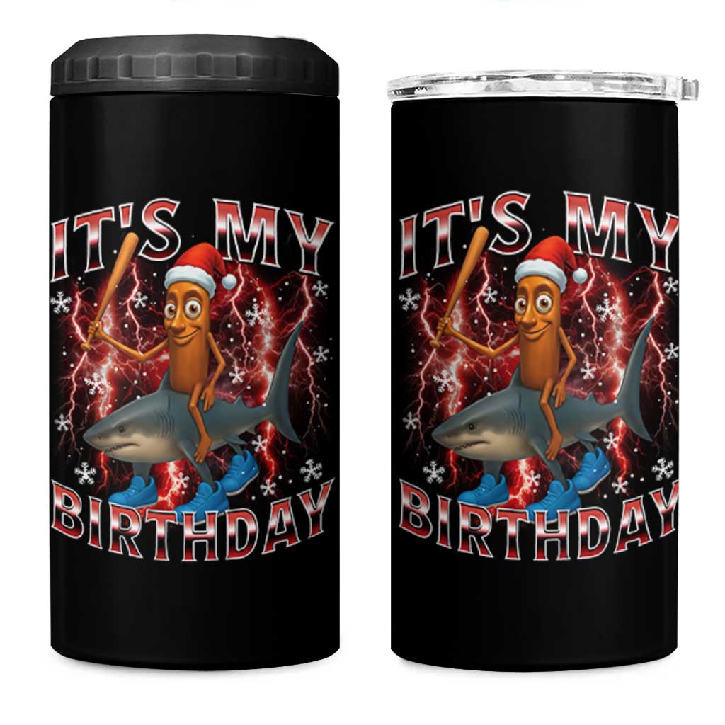 Italian Brainrot Christmas Meme 4 in 1 Can Cooler Tumbler It Is My Birthday - Wonder Print Shop